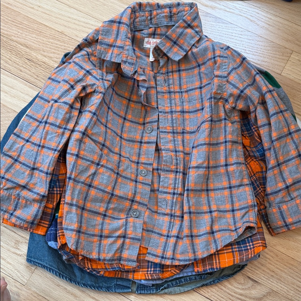 Assorted Boys Long Sleeve Collard Button-Down & Rugby Shirts Multi-Color - Picture 6 of 8